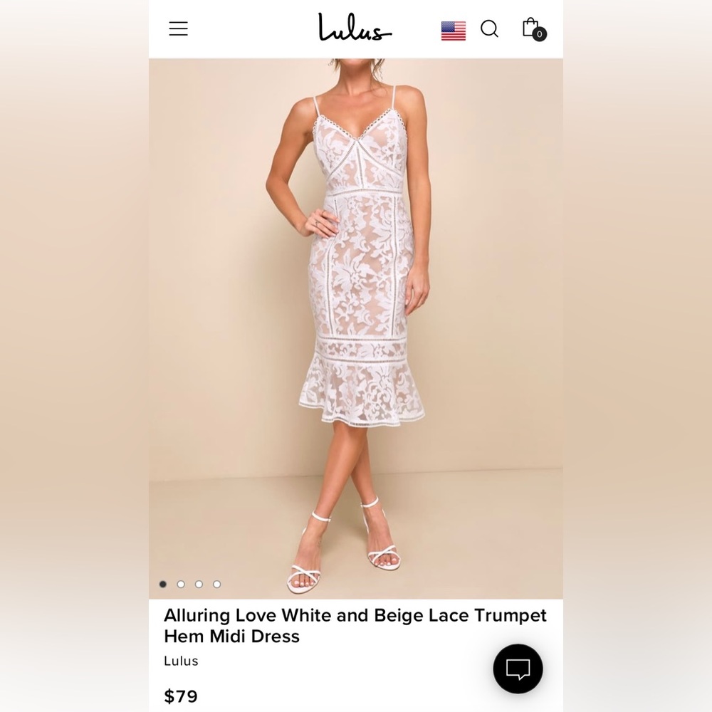 Lulu’s Alluring Love white bridal midi dress